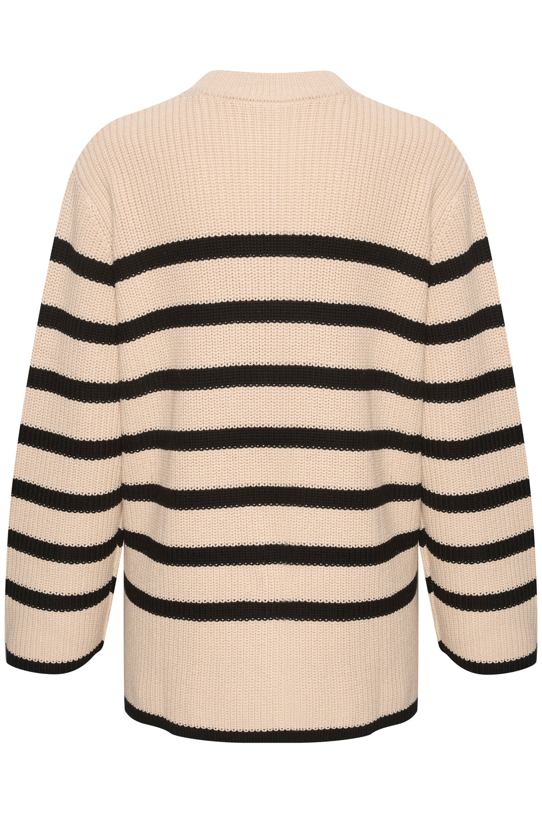 KAFFE KAcilla Knit Pullover Sand Dollar/Black Stripe