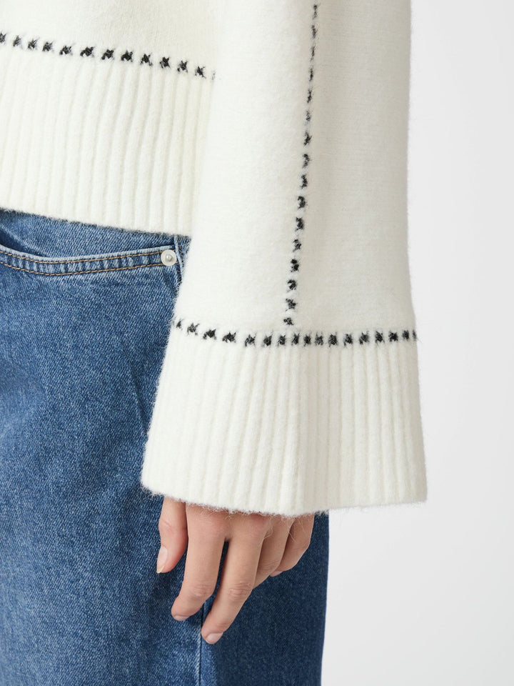 NEO NOIR Roeme Knit Stitch Blouse Off White