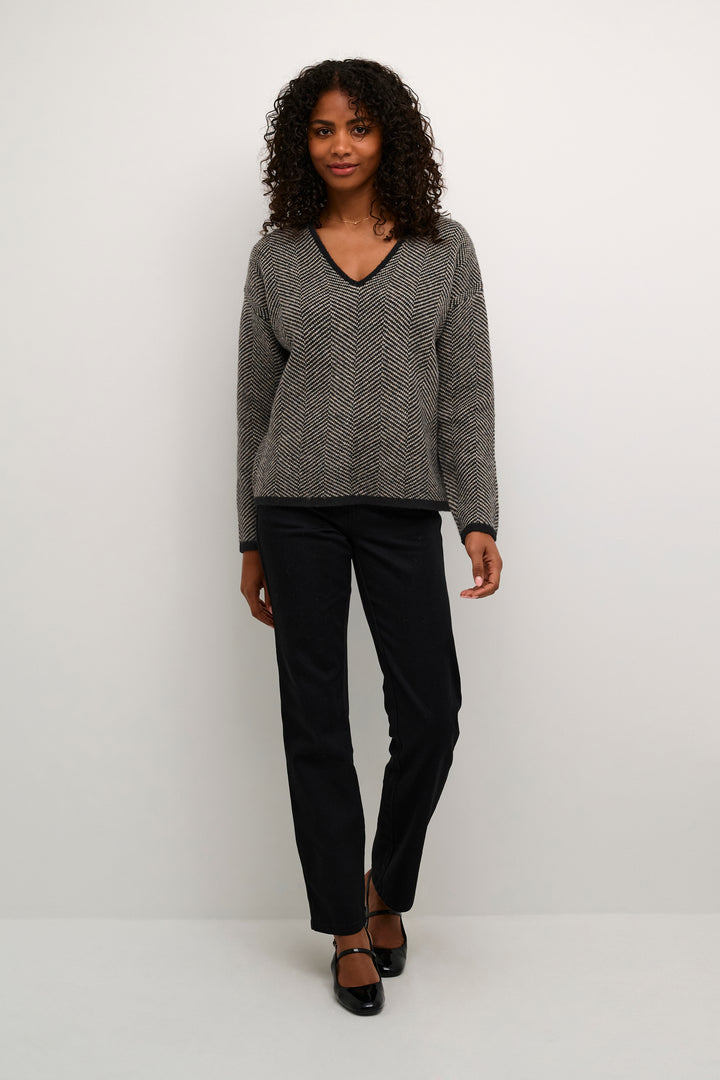 KAFFE KAverana V-neck Pullover Black Deep