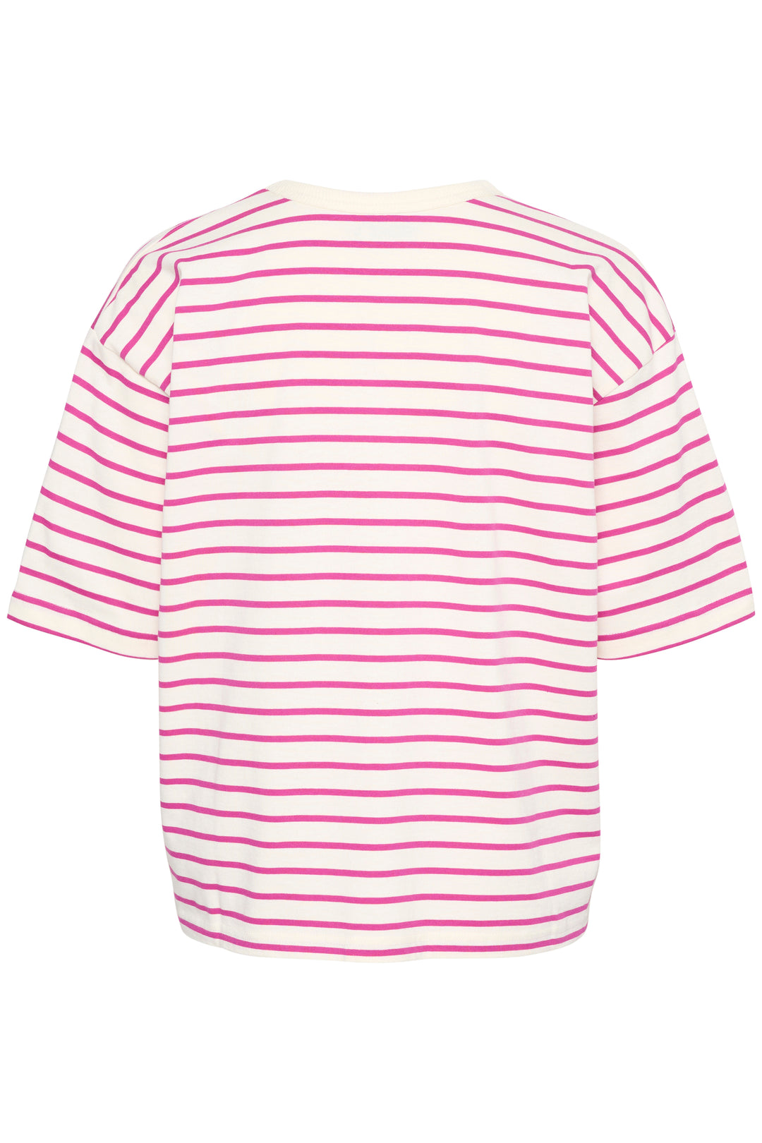 KAFFE KAwinny 1/2 Sleeve T-Shirt Ant.White/Fuchsia Stripe