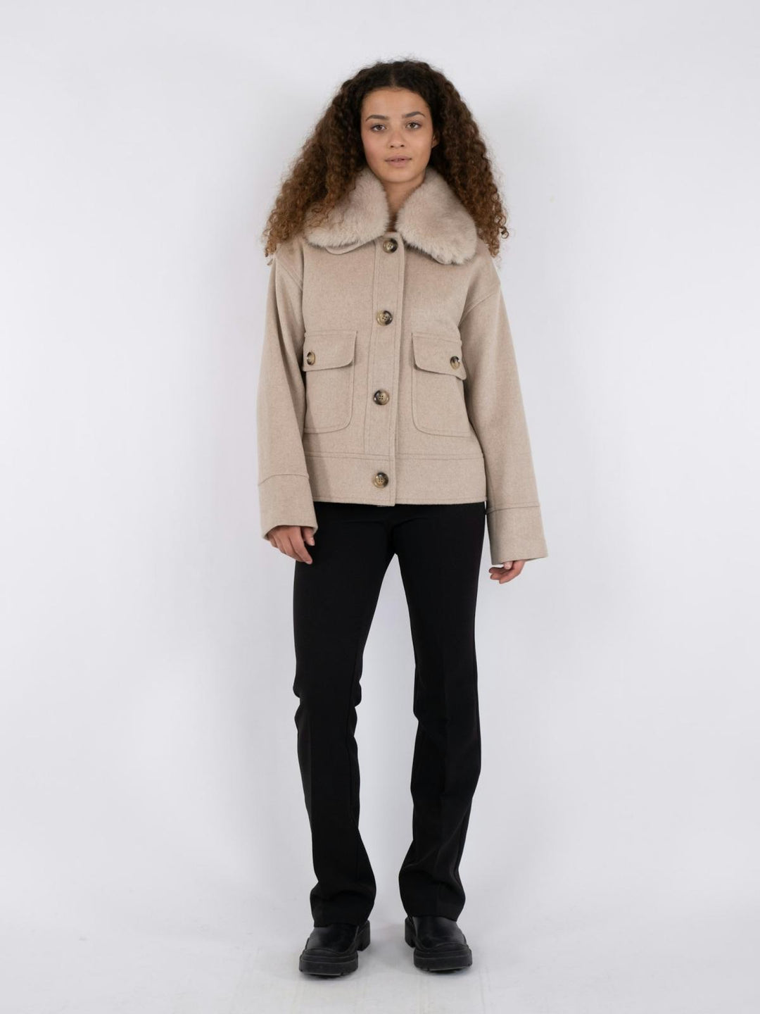 NEO NOIR Pitti Wool Jacket Sand