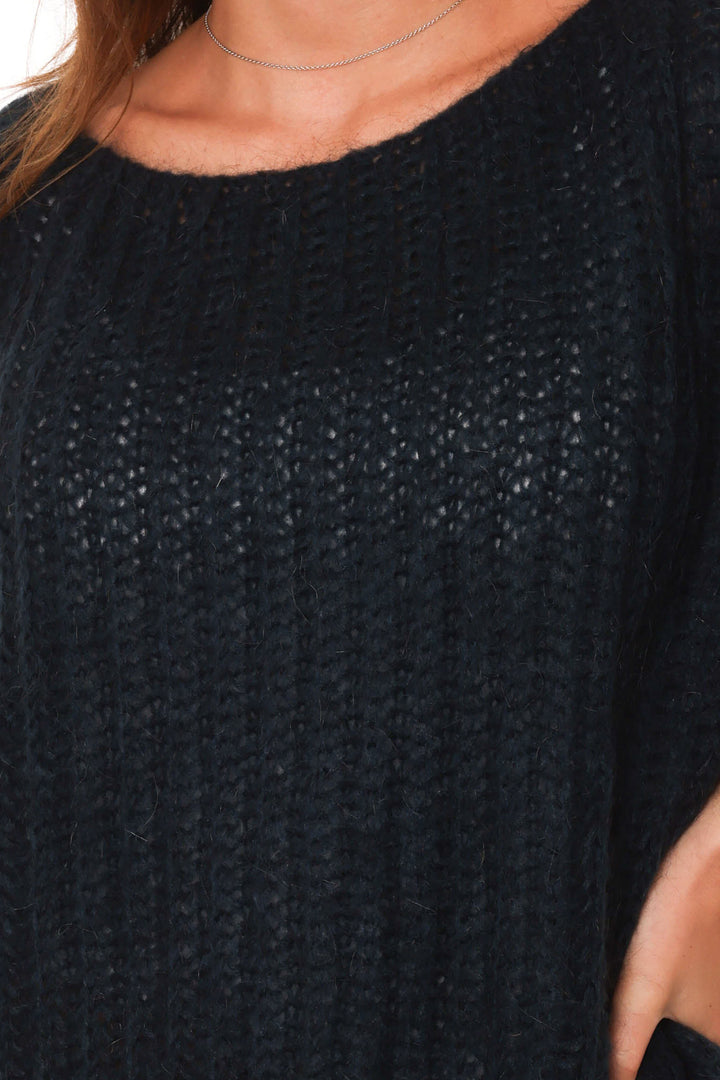 COPENHAGEN LUXE Elegant Knit With Mohair Navy Dark