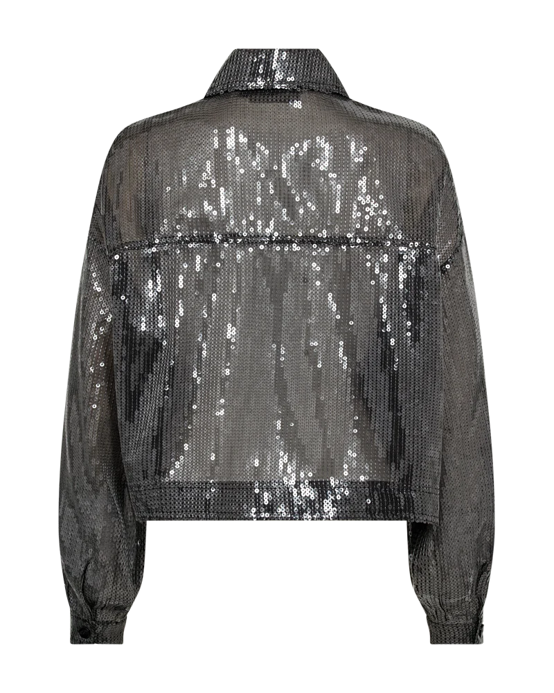 COPENHAGEN MUSE CMtrucker-Jacket With Sequins Silver