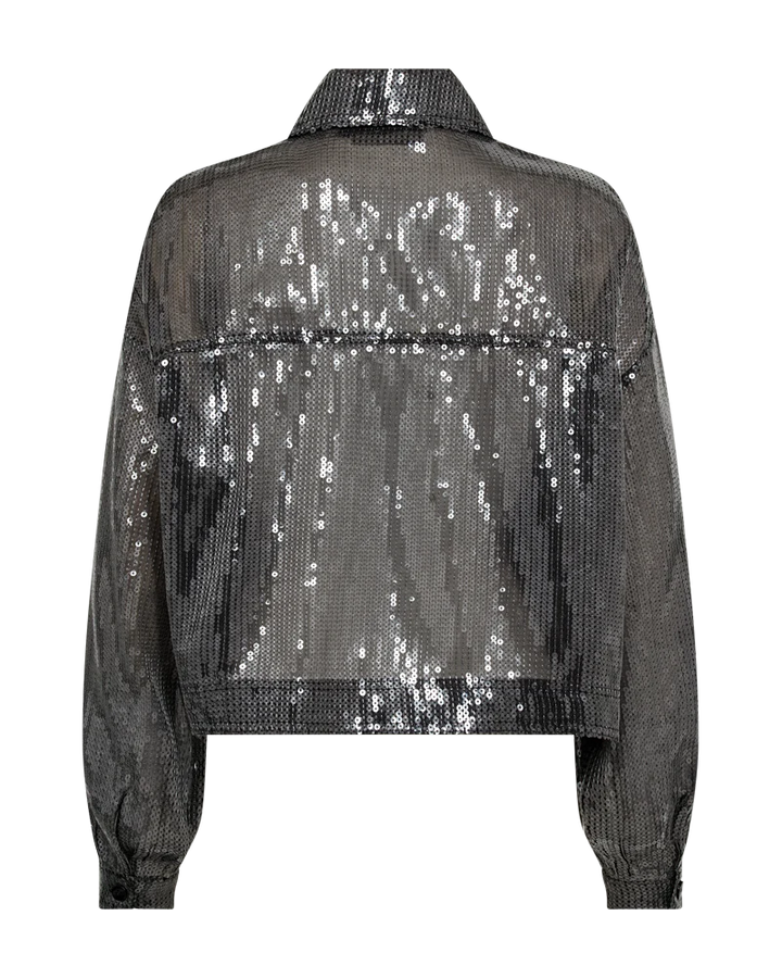 COPENHAGEN MUSE CMtrucker-Jacket With Sequins Silver