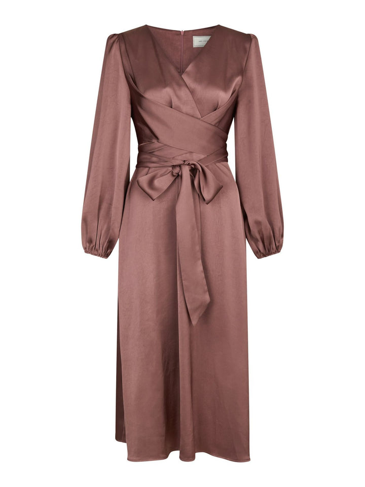 NEO NOIR Rimini Heavy Sateen Dress Dark Rose