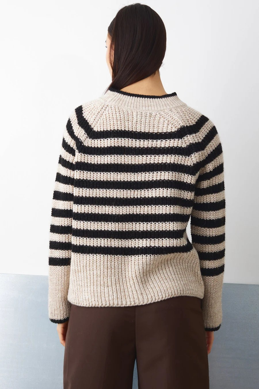 NOELLA Juliette Knit Black/Sugar Stripe