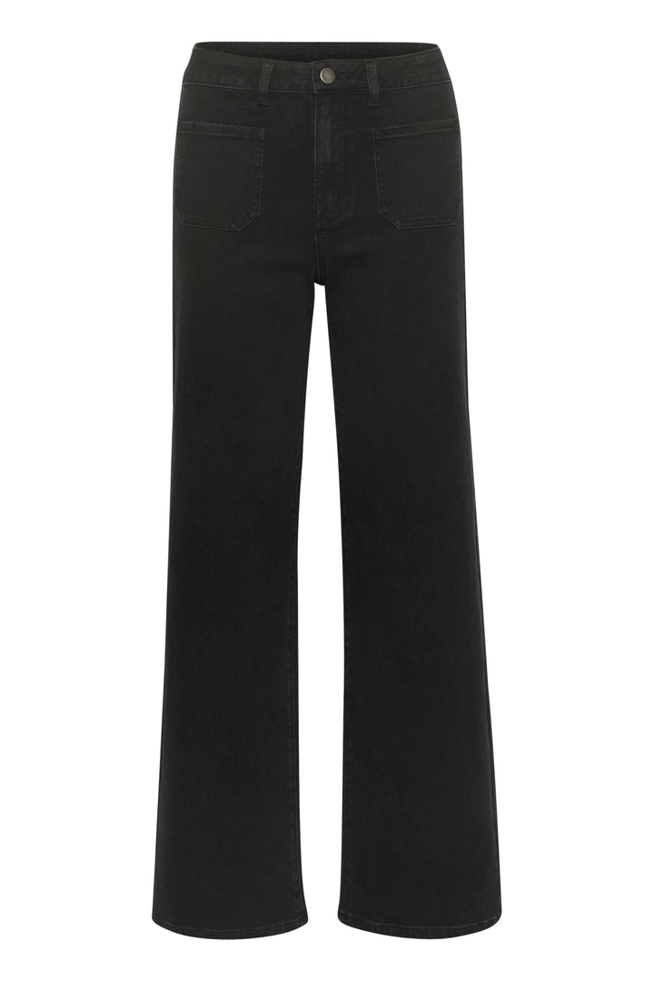 KAFFE KAkarla HW Flared Jeans Black Deep