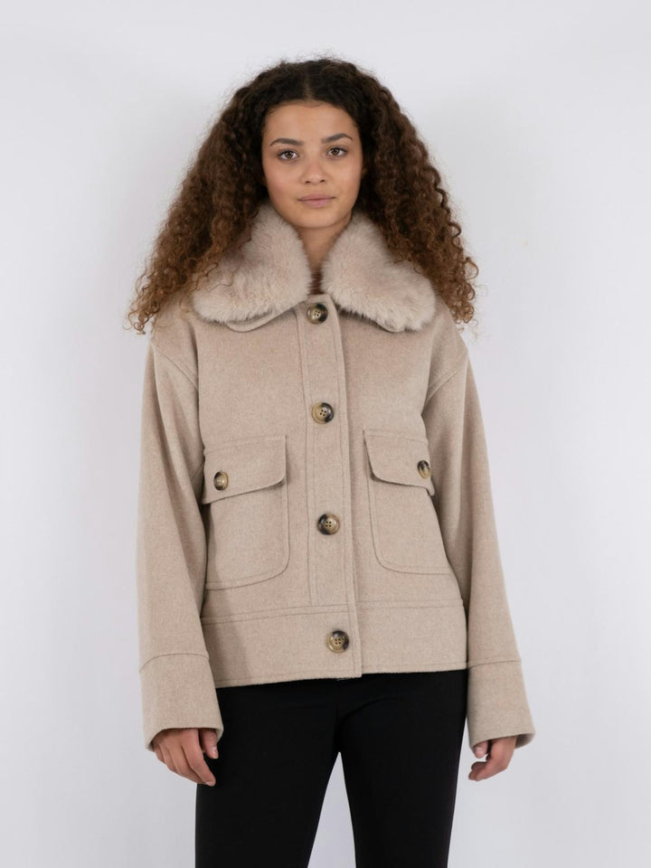 NEO NOIR Pitti Wool Jacket Sand