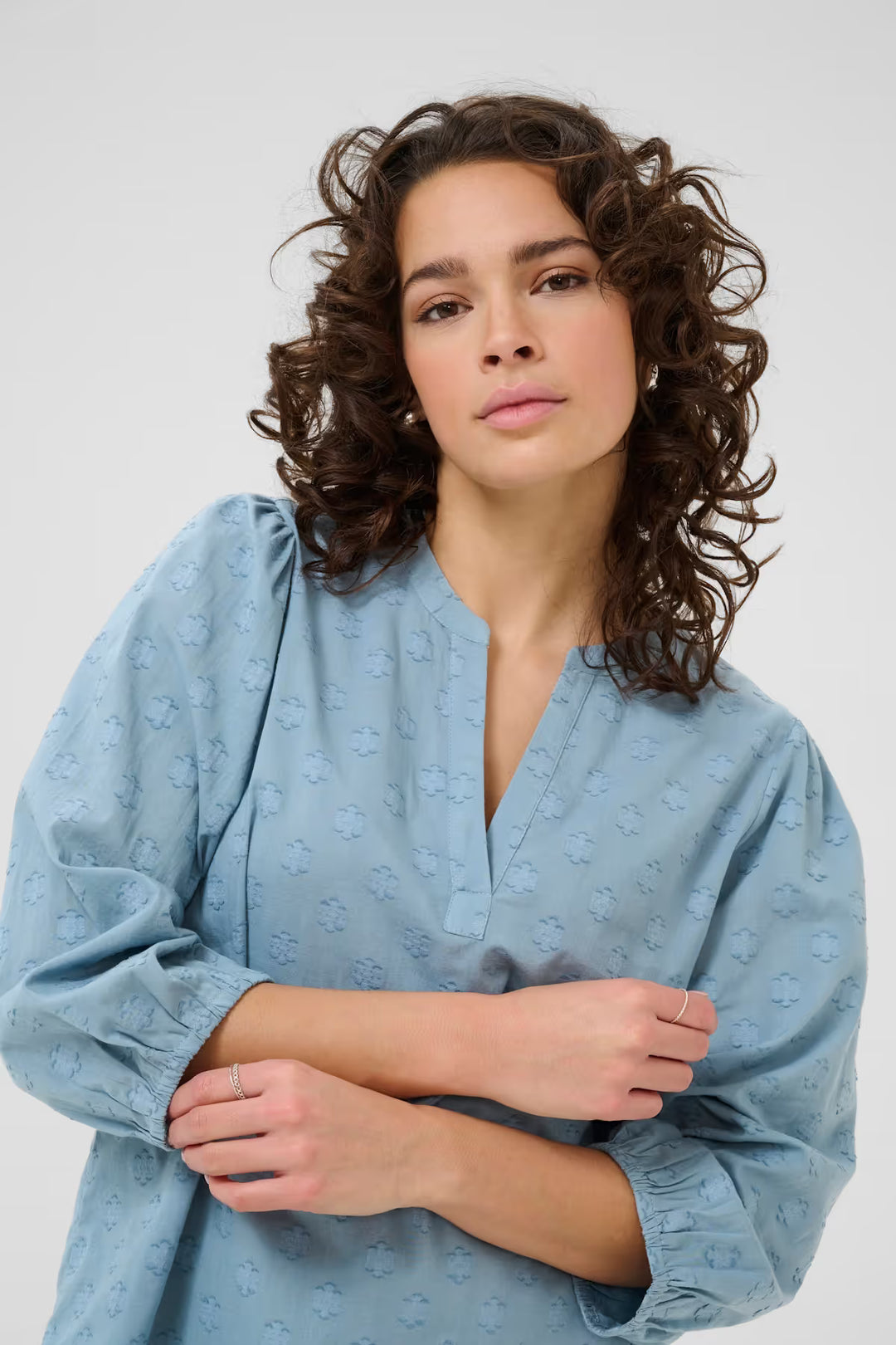 KAFFE KAenya Blouse 3/4 SL Windward Blue