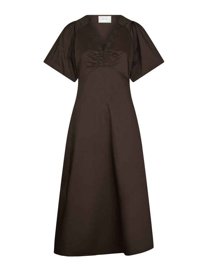 NEO NOIR Illana Poplin Dress Chocolate Brown