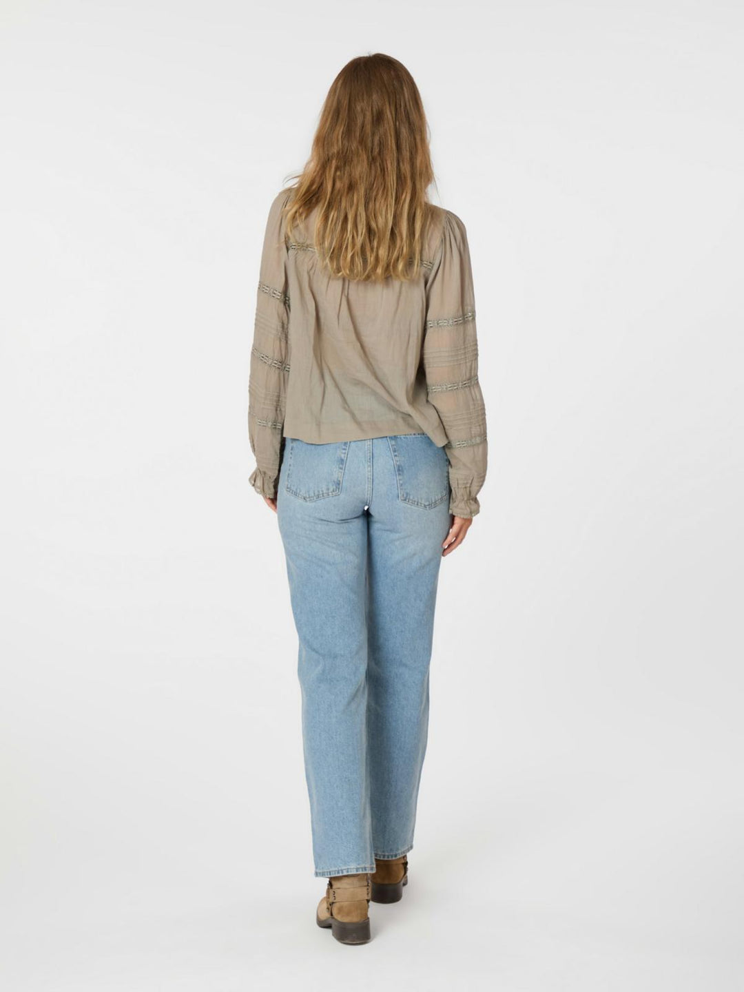 NEO NOIR Lyla S Voile Blouse Smoke Green