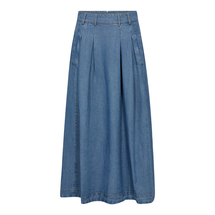 CO´COUTURE AnyaCC Denim Pleat Skirt Denim Blue