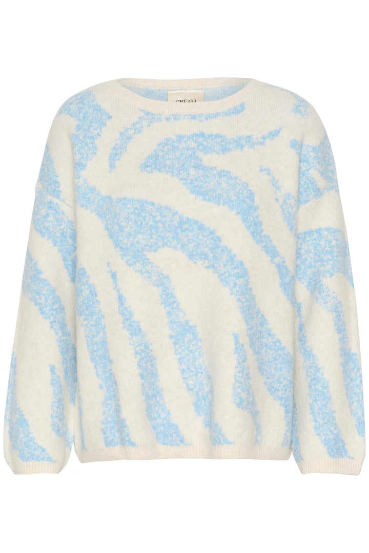 CREAM CRTemikka Knit Pullover Silver Lake Blue Animal Dot