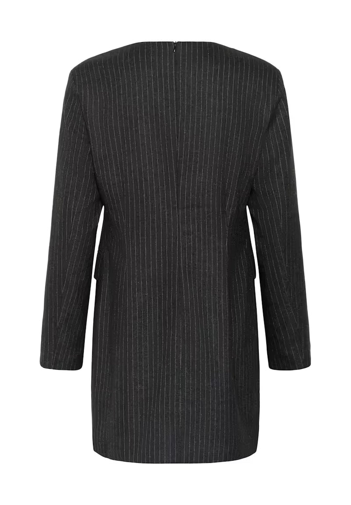 SOAKED IN LUXURY SLMalodi Dress Grey Melange Pinstripe