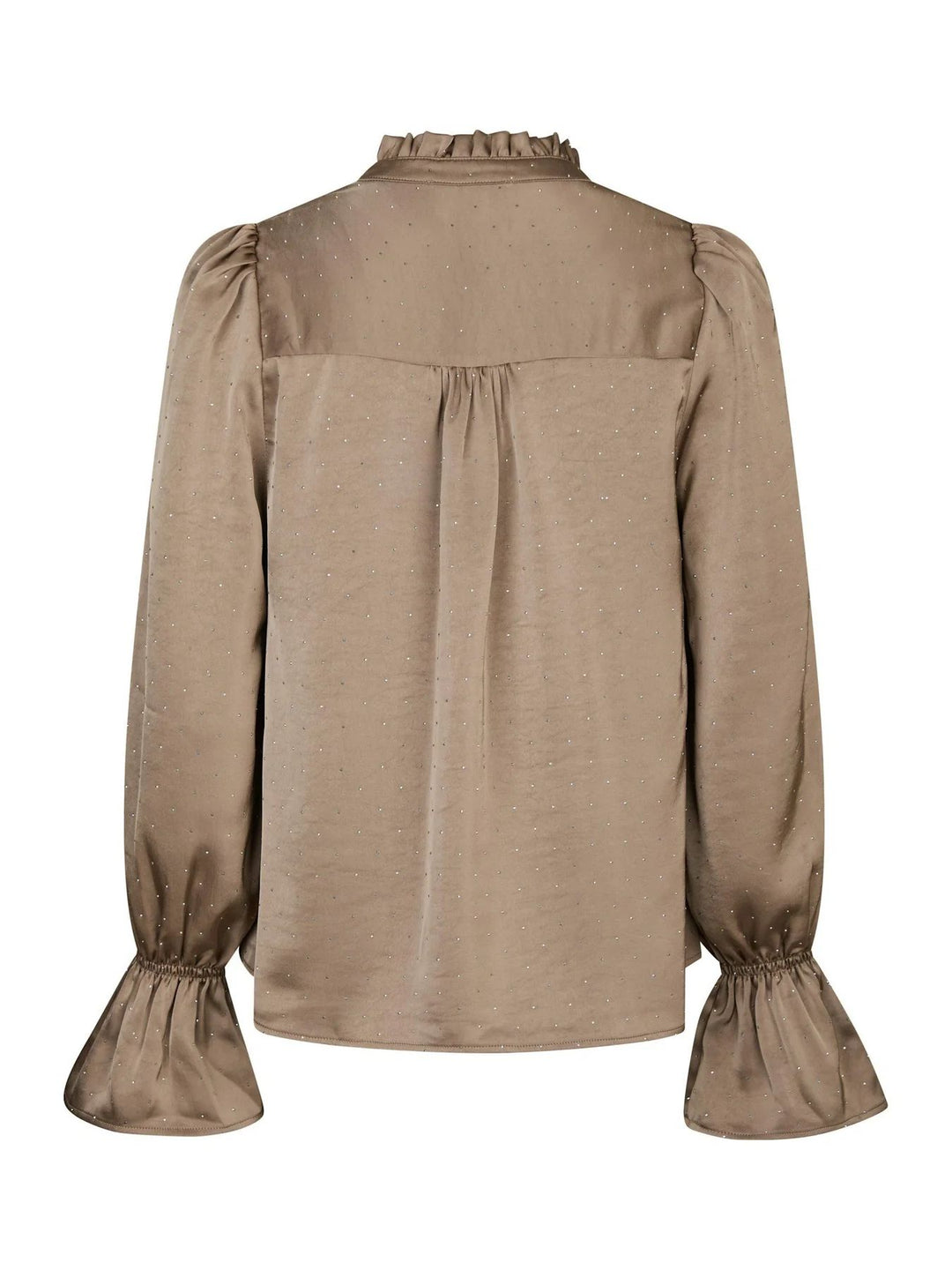 NEO NOIR Amara Heavy Sateen Bedaz Blouse Dark Taupe