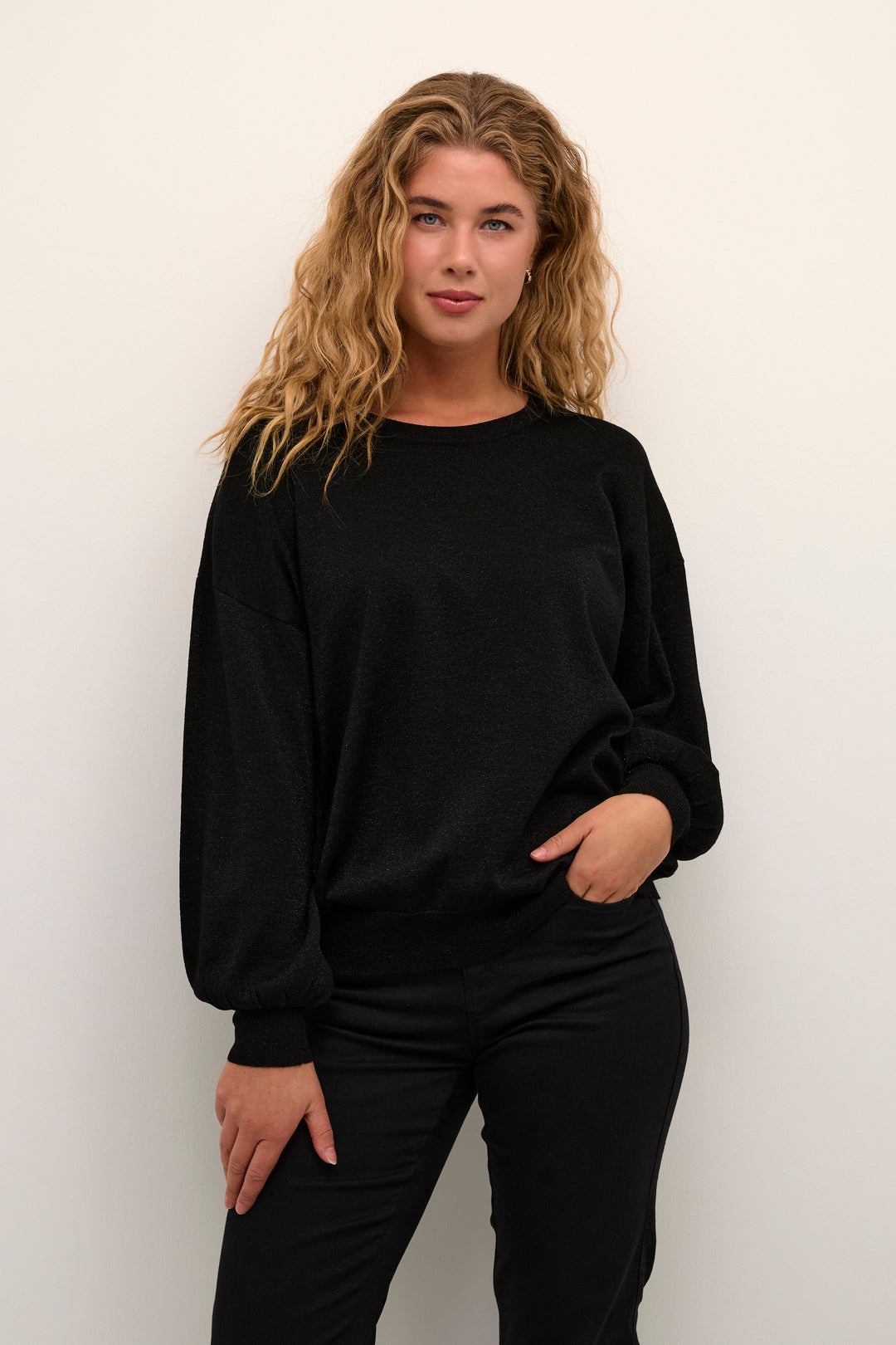 KAFFE KAregina O-neck Knit Black Deep