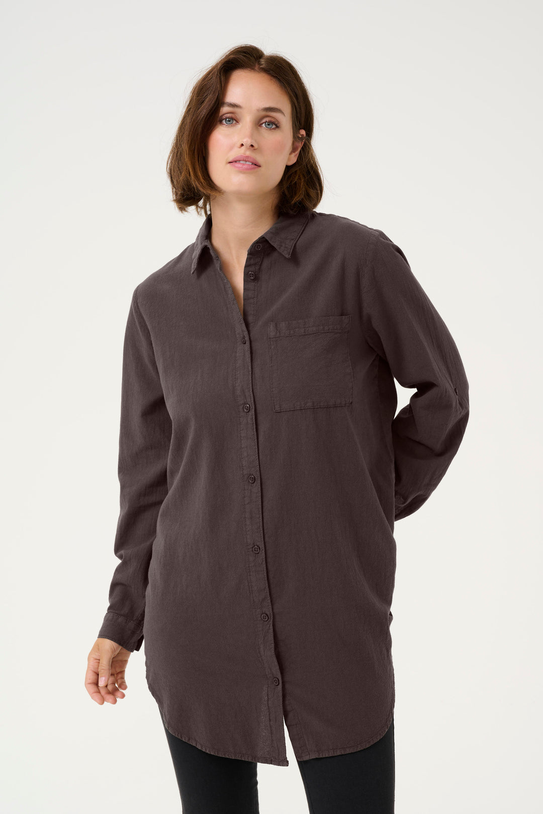 KAFFE KAnaya Shirt Tunic Black Oyster