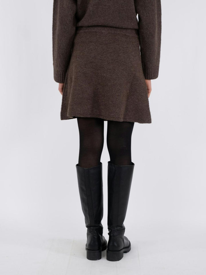 NEO NOIR Gisa Knit Skirt Brown Melange