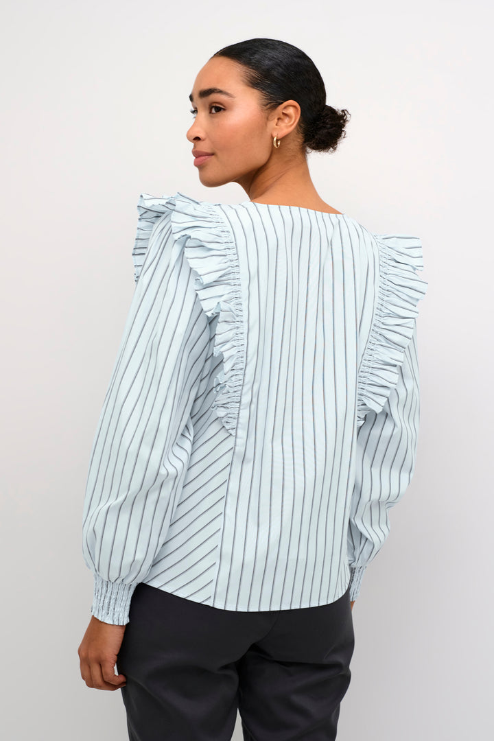 KAFFE KAjerrie Blouse Celestial Blue/Dark Strip