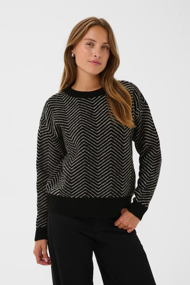 KAFFE KAbitzy Pullover Black/Feather Grey