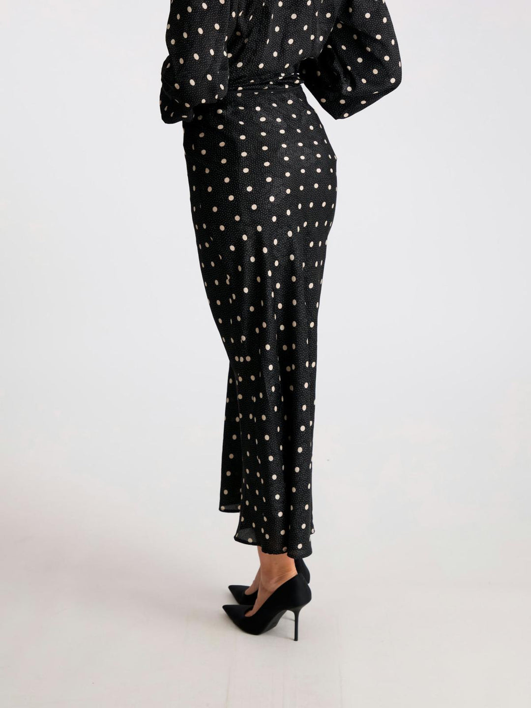 NEO NOIR Lola Retro Dot Long Skirt Black