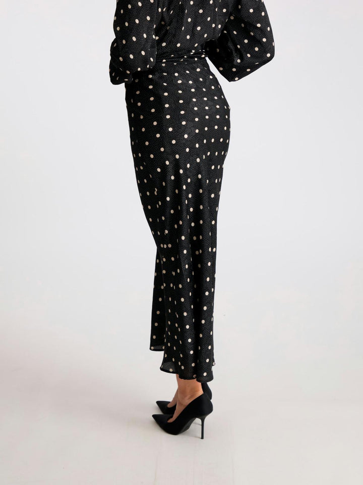 NEO NOIR Lola Retro Dot Long Skirt Black