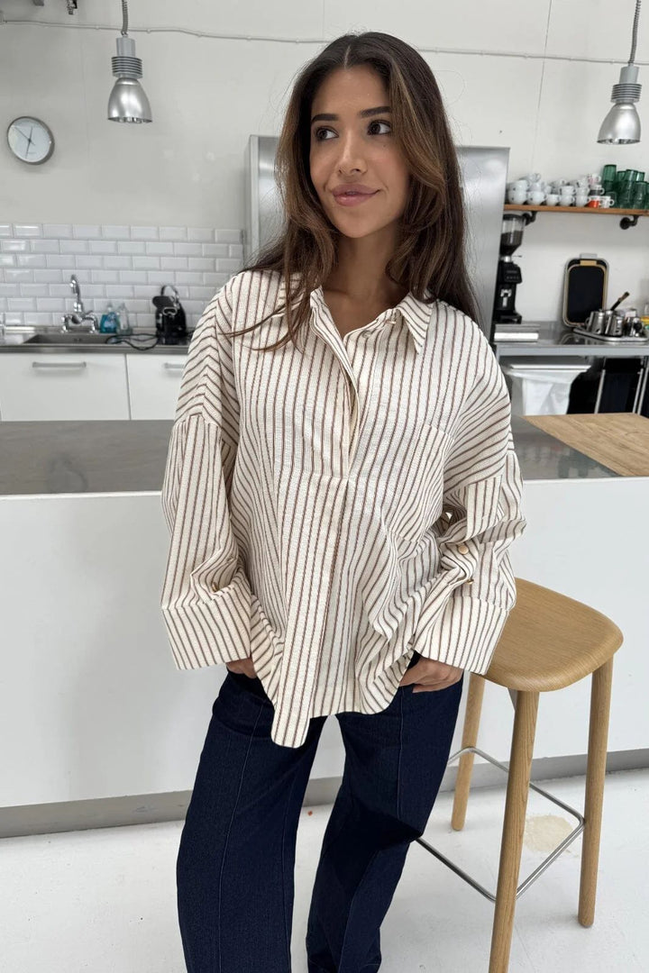 CONTINUE Klara L/S Brown Stripe