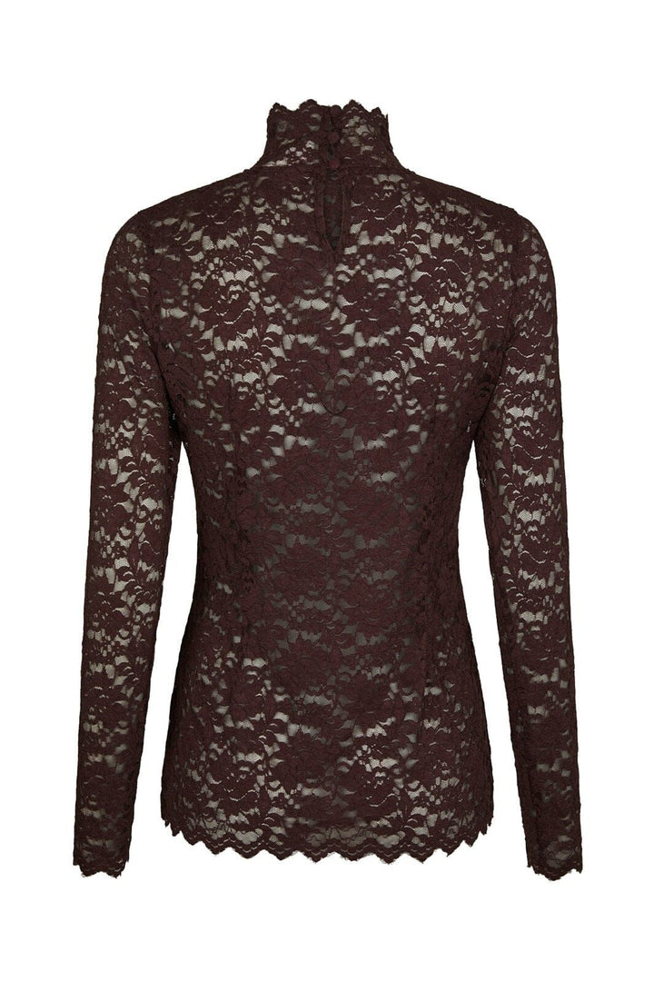 NEO NOIR Liza Laceflower Blouse Burgundy