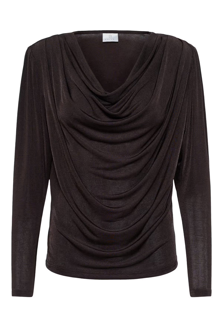 KAFFE KAgina Jersey Blouse Black Coffee