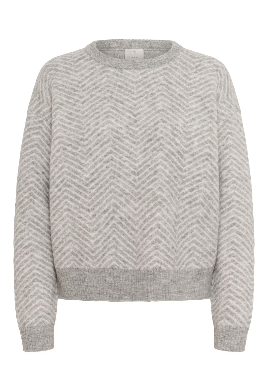 KAFFE KAbitzy Pullover Grey M./Chalk Zig