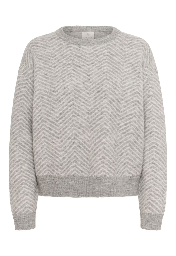 KAFFE KAbitzy Pullover Grey M./Chalk Zig