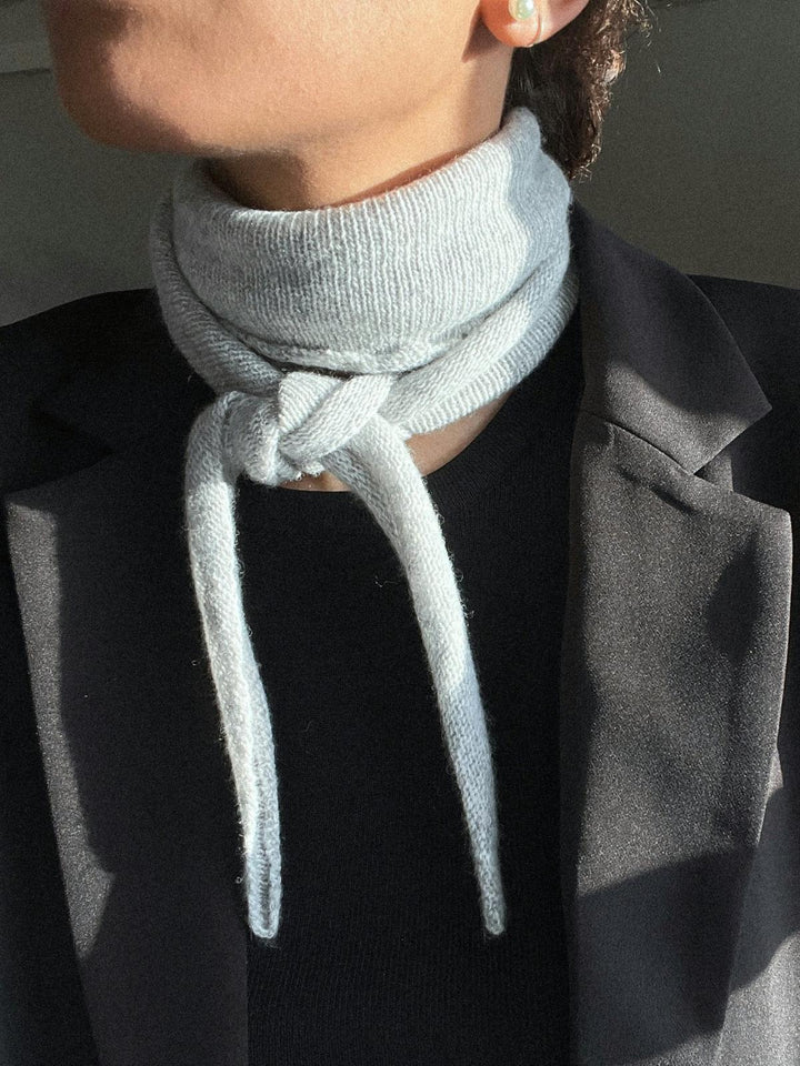 NEO NOIR Misty Knit Scarf Grey Melange