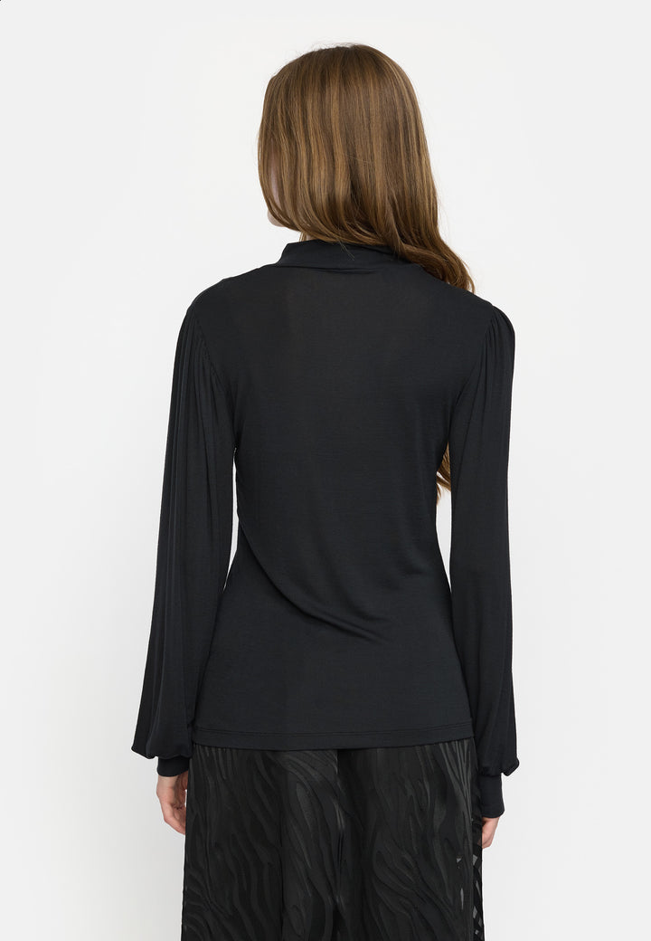 Soft Rebels SRoman T-Neck Top Black