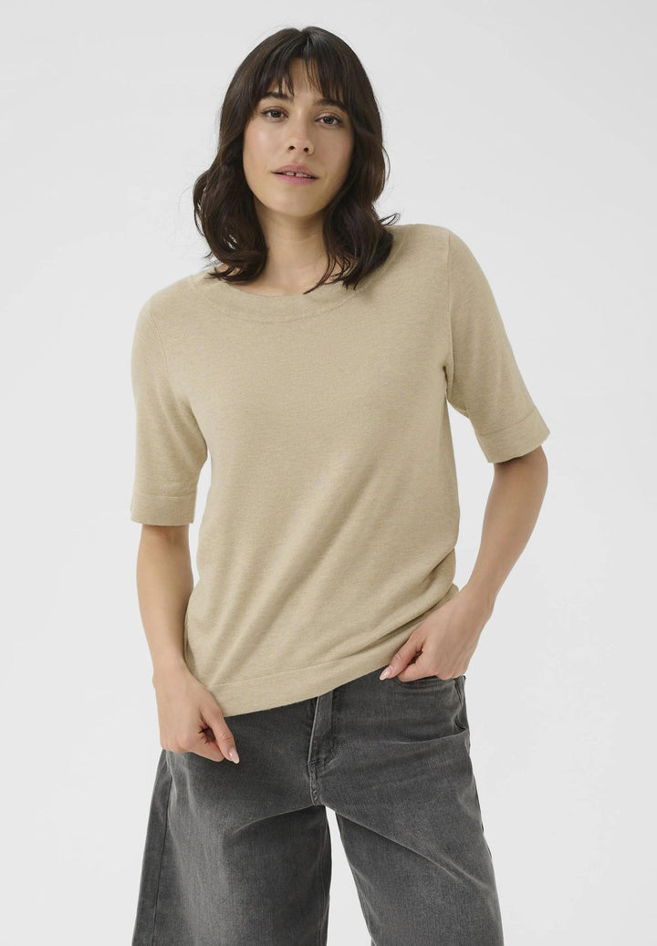 KAFFE KAlizza Boatneck Solid Pullover Feather Gray Melange