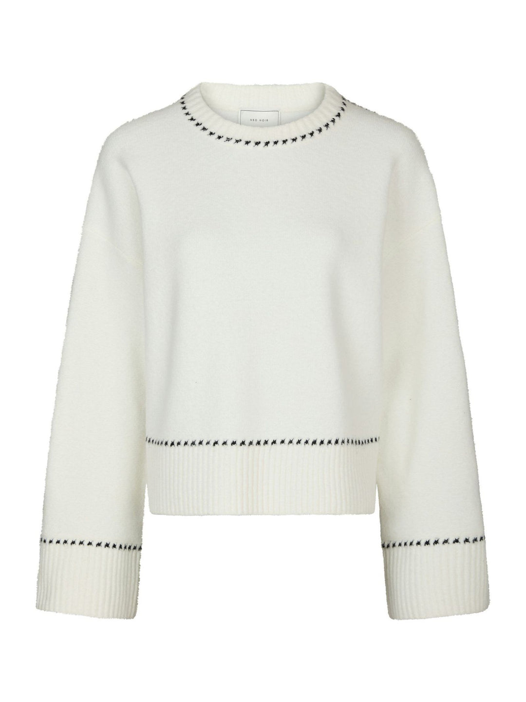NEO NOIR Roeme Knit Stitch Blouse Off White