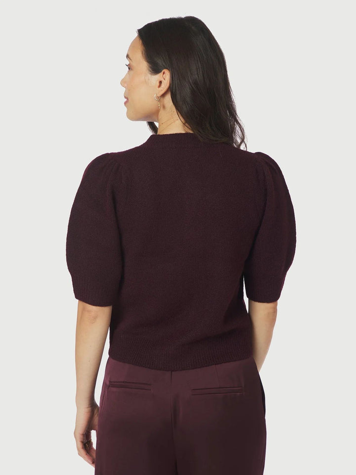 NEO NOIR Trudy Deco Knit Cardigan Wine