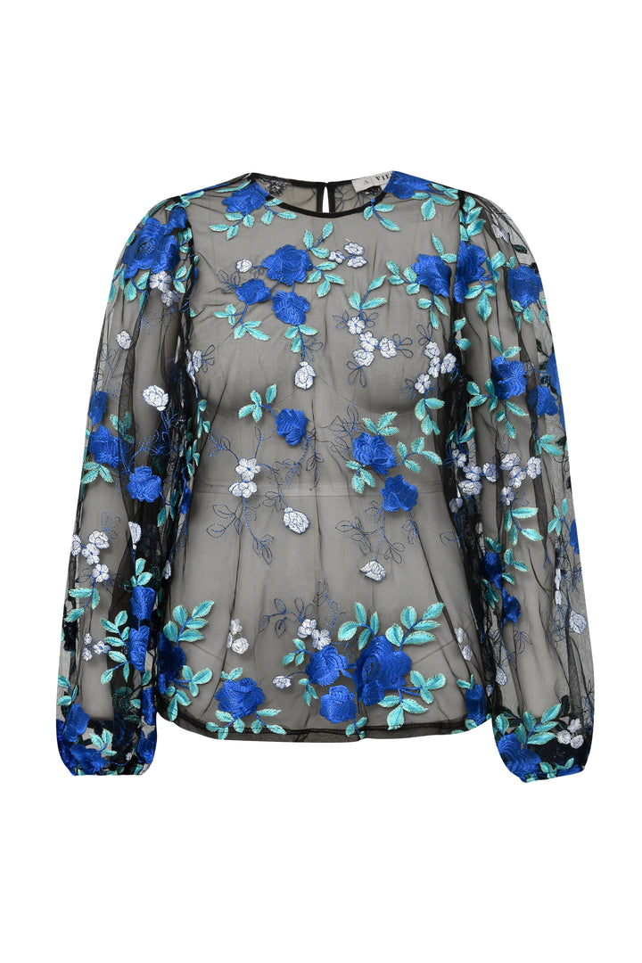 A-VIEW Fuschia Blouse Black/Blue