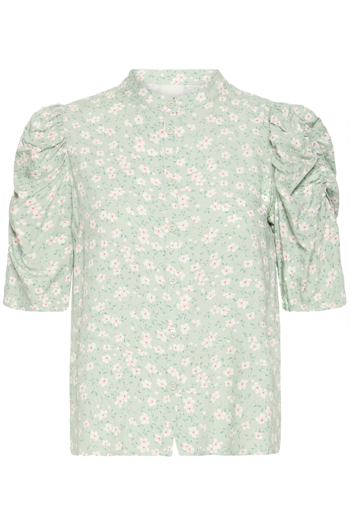 ICHI IHXlea MS Hedge Green W. Cloud Dancer Flowers
