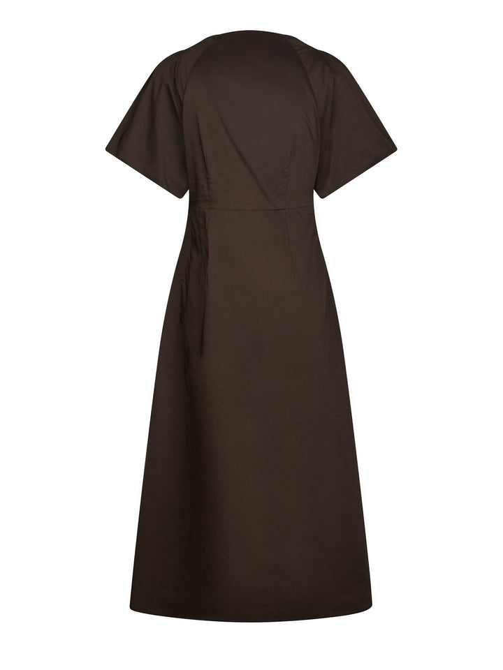 NEO NOIR Illana Poplin Dress Chocolate Brown