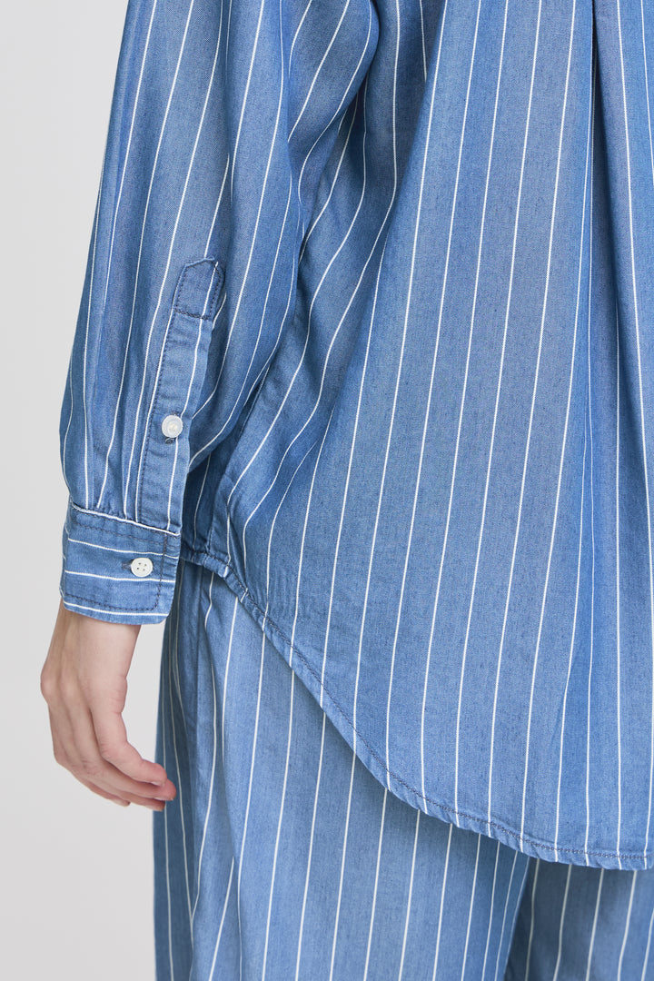 ICHI IHbeccos SH Blue Pinstripe