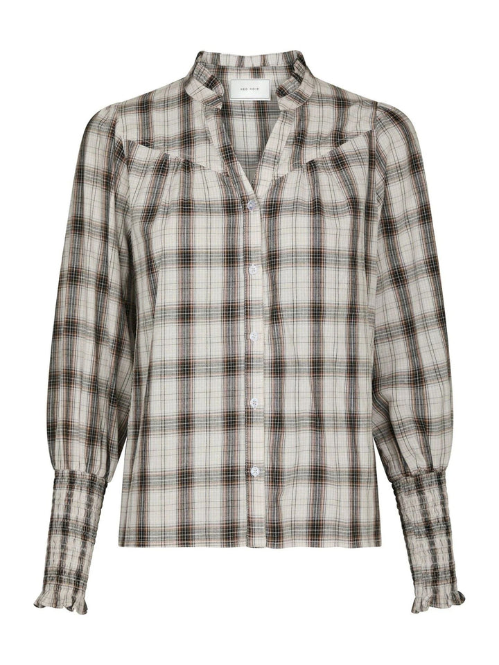 NEO NOIR Camisa Big Check Blouse Off White