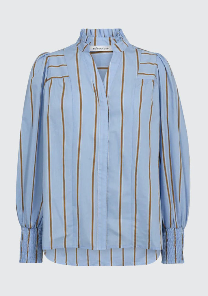 CO´COUTURE AmoraCC Stripe V-Shirt Pale Blue