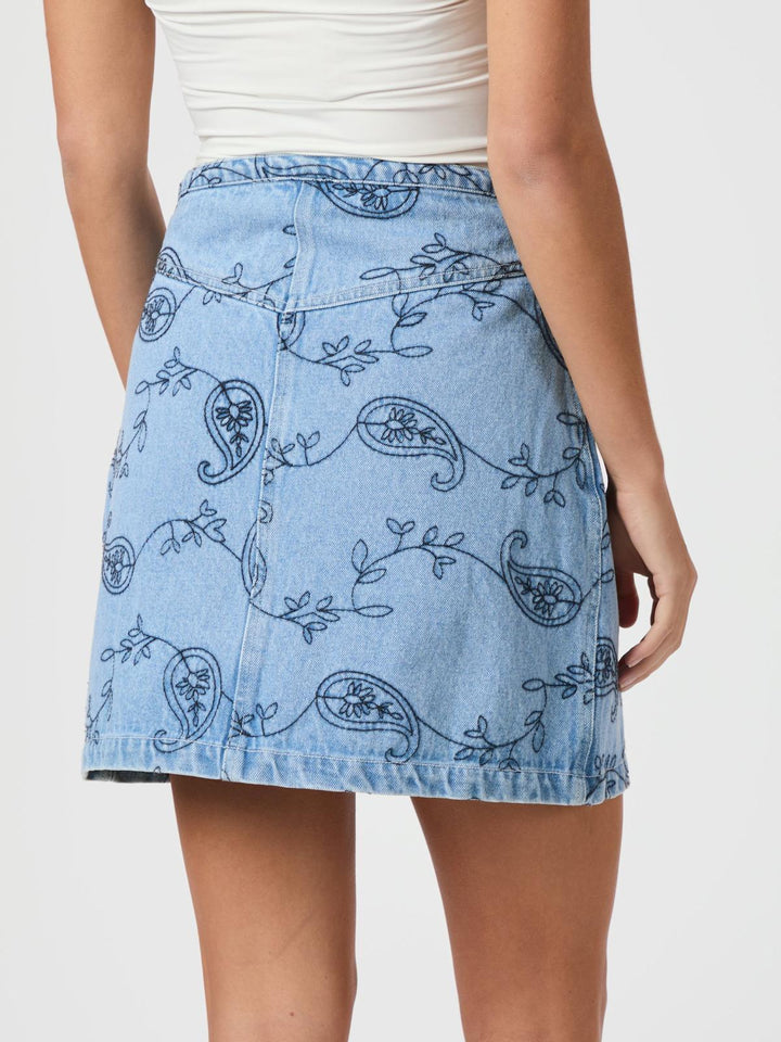 NEO NOIR Gabani Embrodery Skirt Blue