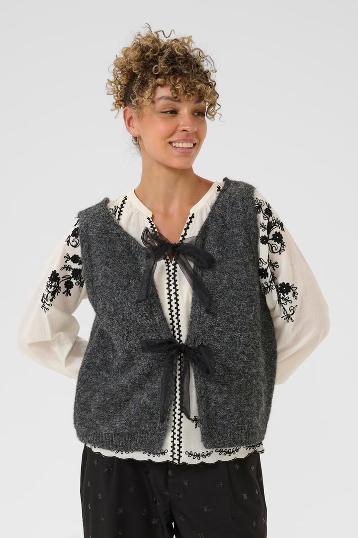 CREAM CRBulp Knit Vest Dark Grey Melange