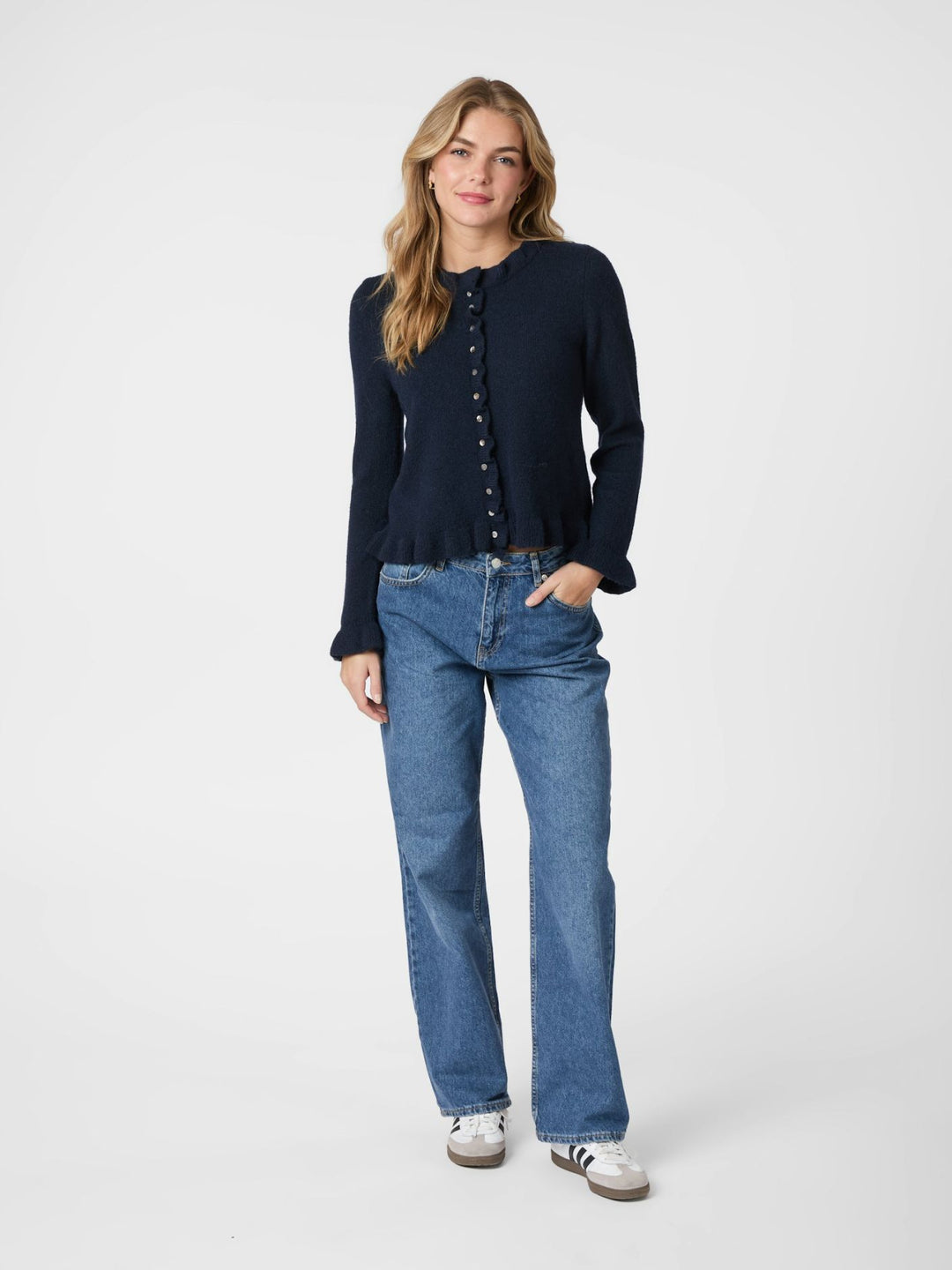 NEO NOIR Elowen Knit Blouse Navy