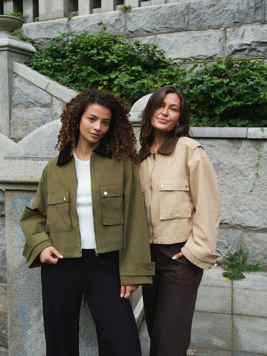 NEO NOIR Rivera Canvas Boxy Jacket Army