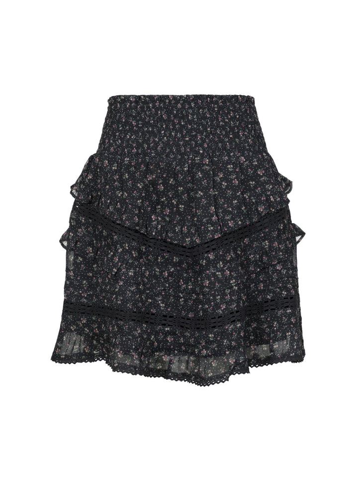 NEO NOIR Donna Mini Rose Skirt Black