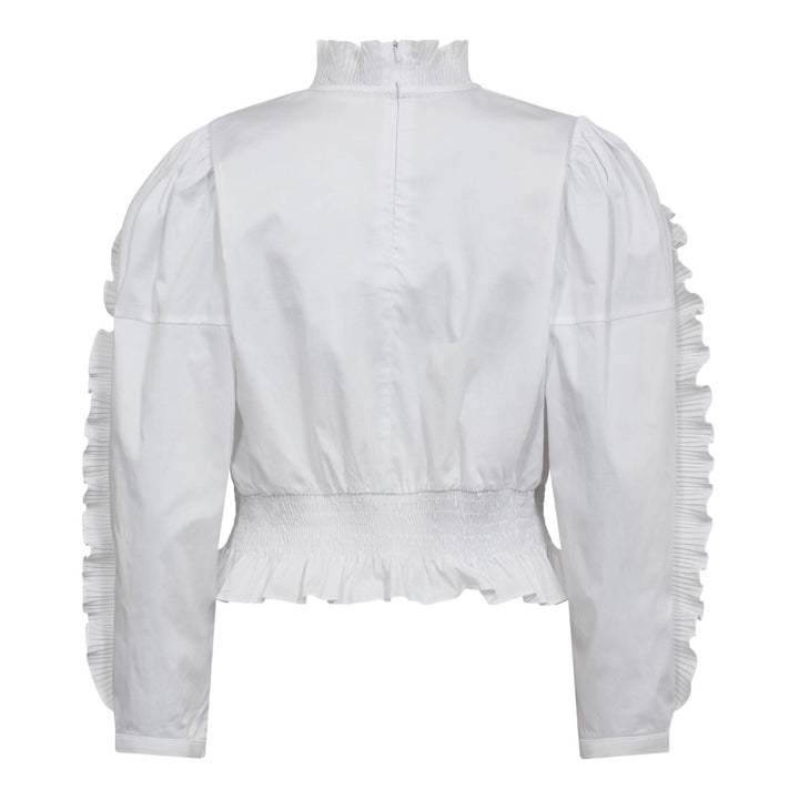 CO´COUTURE SannaCC Ruffle Smock Blouse White