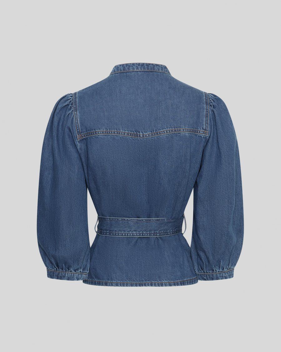 MSCH COPENHAGEN Rylan Elena 3/4 Shirt Mid Blue Wash