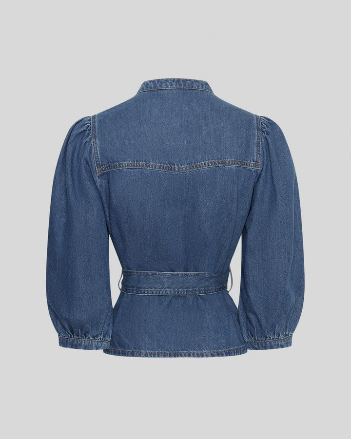 MSCH COPENHAGEN Rylan Elena 3/4 Shirt Mid Blue Wash